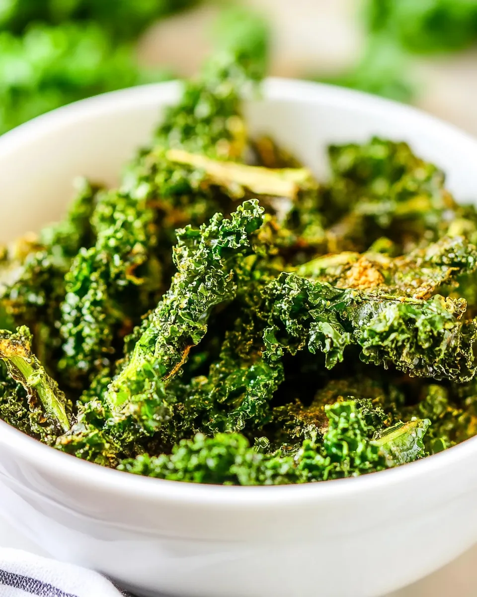 Classic Air Fryer Kale Chips --ar 4:5 --sref https://s.mj.run/dDgajXskoRo --v 6.1 Job ID: eebcbadd-9955-4996-8a63-52991e39dea4 food shot