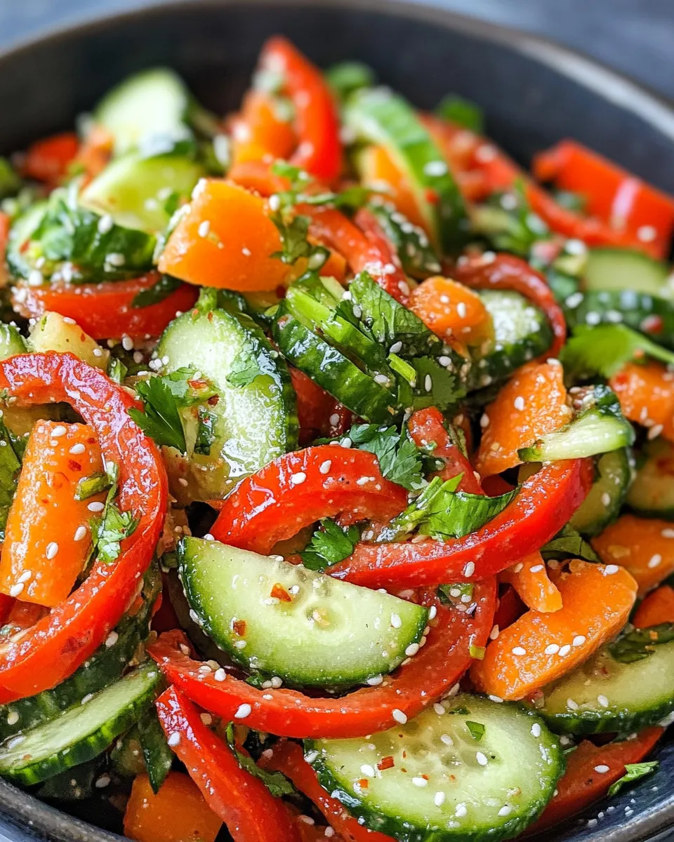 Easy Asian Cucumber Salad food shot