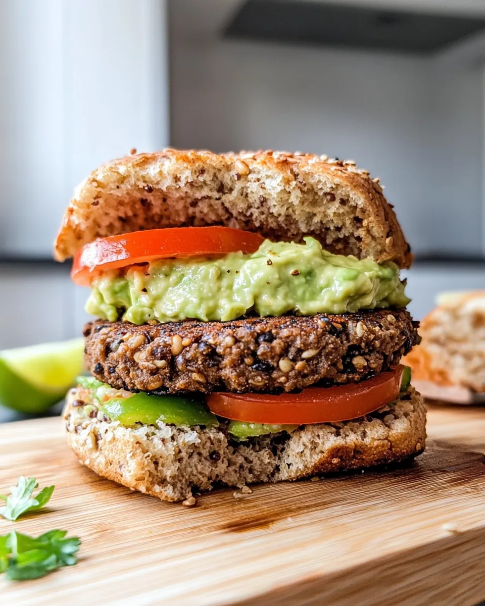 Classic Black Bean Burgers with Avocado Crema dish photo