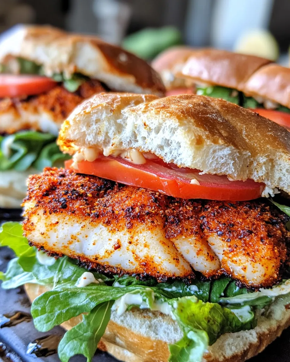 Homemade Blackened Fish Sandwiches photo