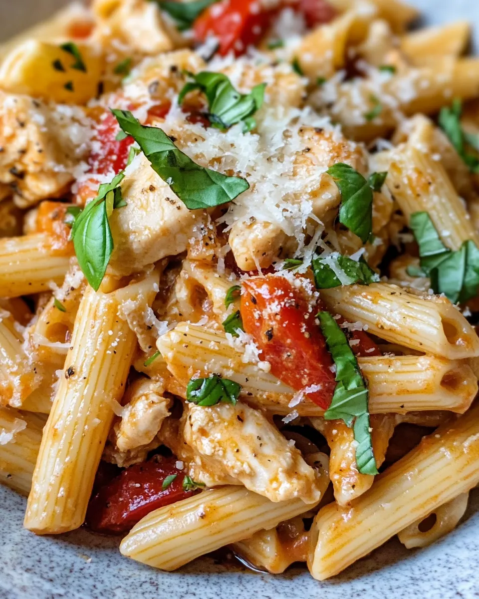Easy Chicken and Roasted Red Pepper Pasta recipe photo