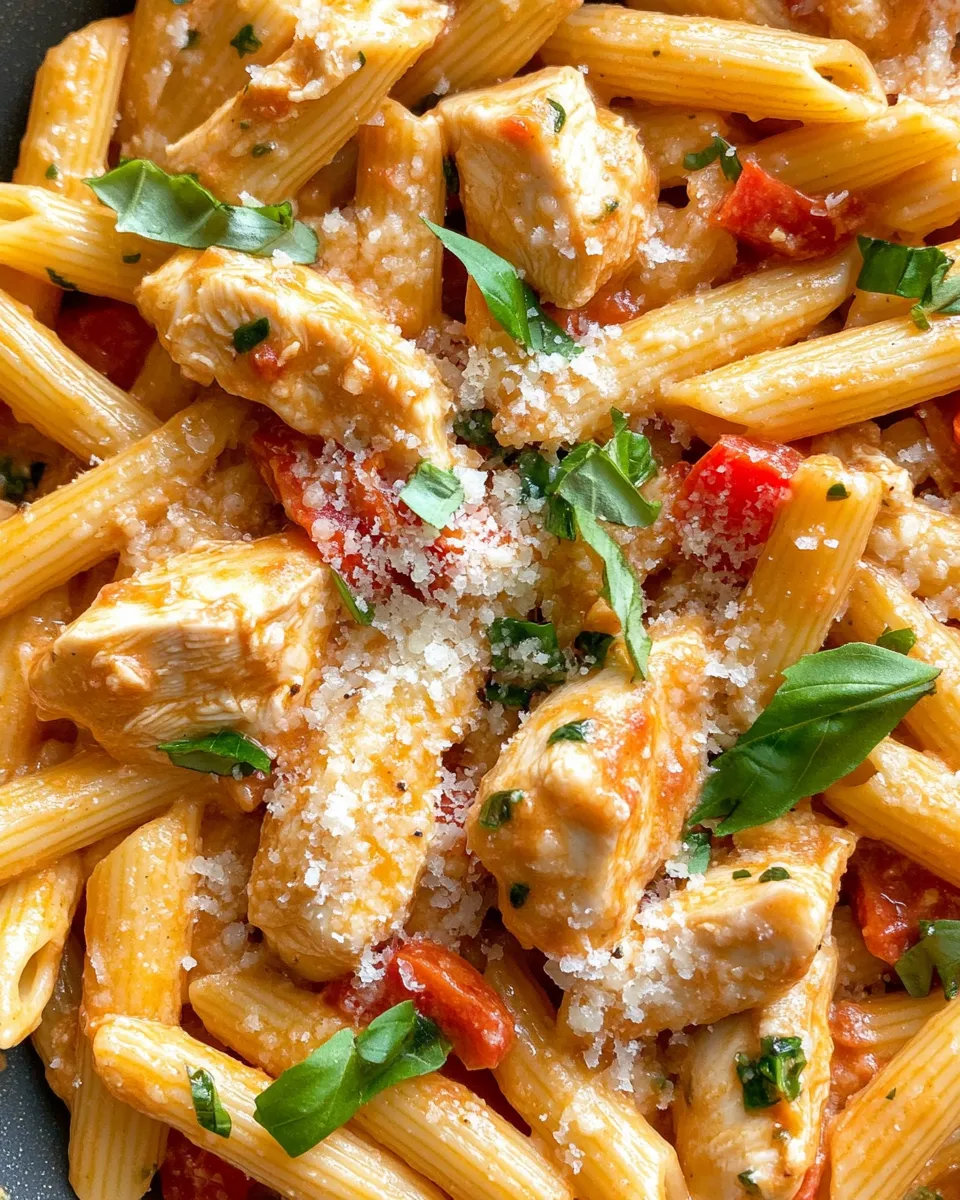 Classic Chicken and Roasted Red Pepper Pasta dish photo