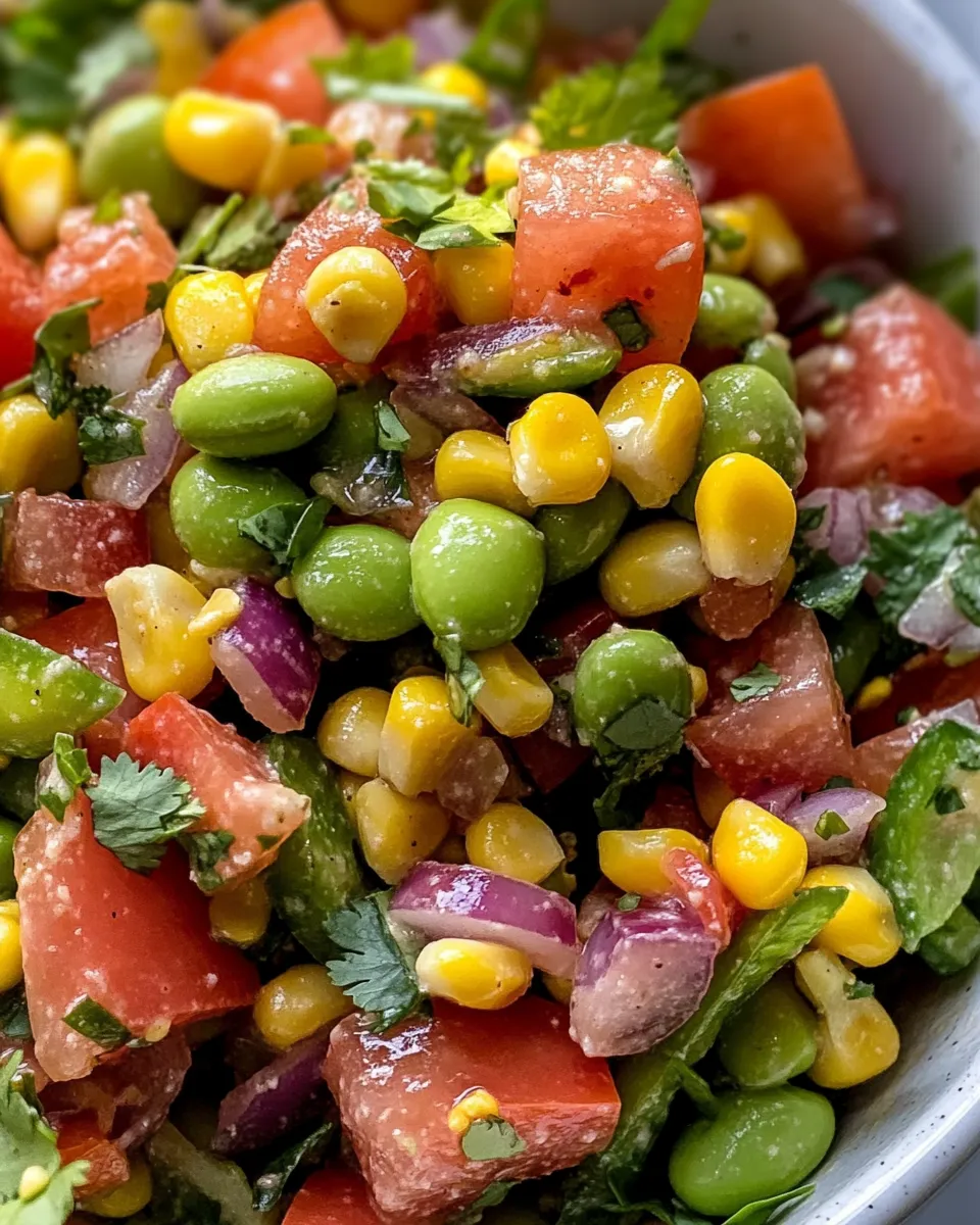 Delicious Edamame and Corn Salad plate image