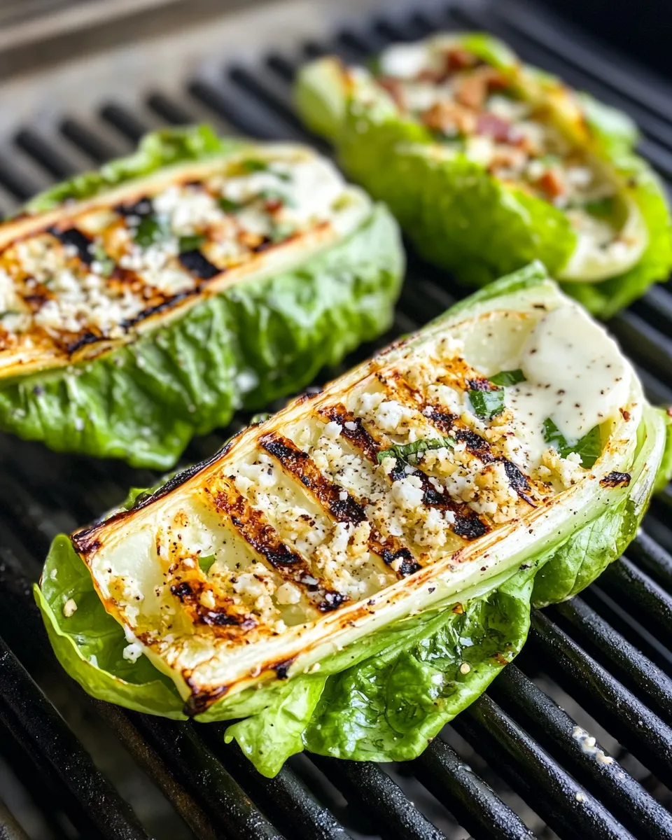 Homemade Grilled Romaine Salad with Caesar Dressing photo