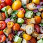 Homemade Panzanella Salad with Heirloom Tomatoes recipe photo