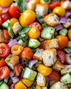 Homemade Panzanella Salad with Heirloom Tomatoes recipe photo