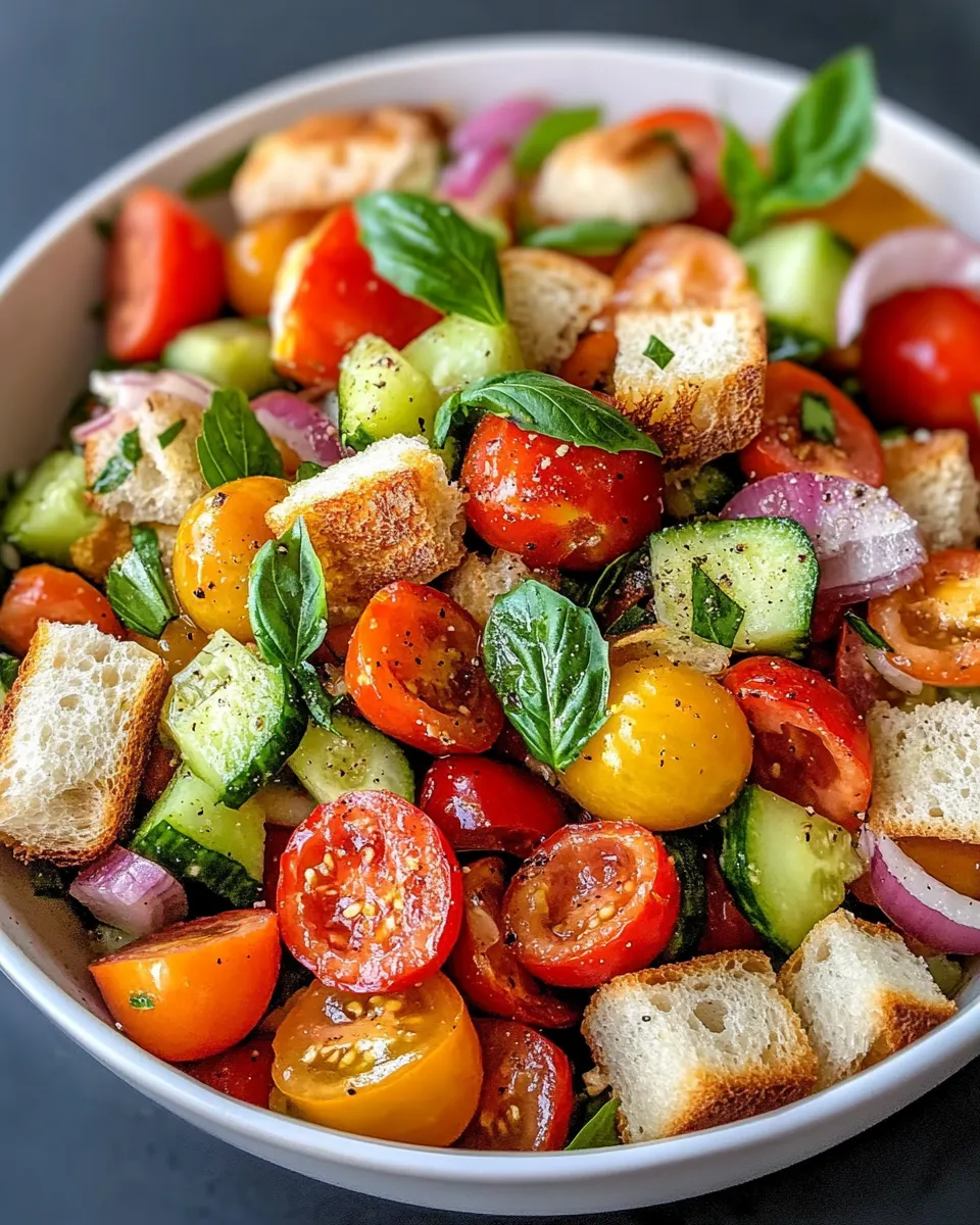 Classic Panzanella Salad with Heirloom Tomatoes dish photo