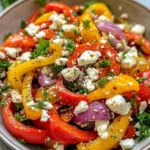 Homemade Roasted Pepper and Feta Salad recipe photo