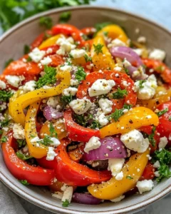 Homemade Roasted Pepper and Feta Salad recipe photo