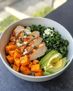 Homemade Roasted Sweet Potato and Kale Bowl recipe photo