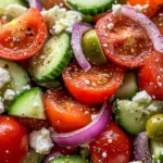 Homemade Tomato and Cucumber Greek Salad recipe photo