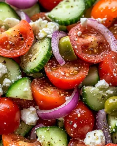 Homemade Tomato and Cucumber Greek Salad recipe photo