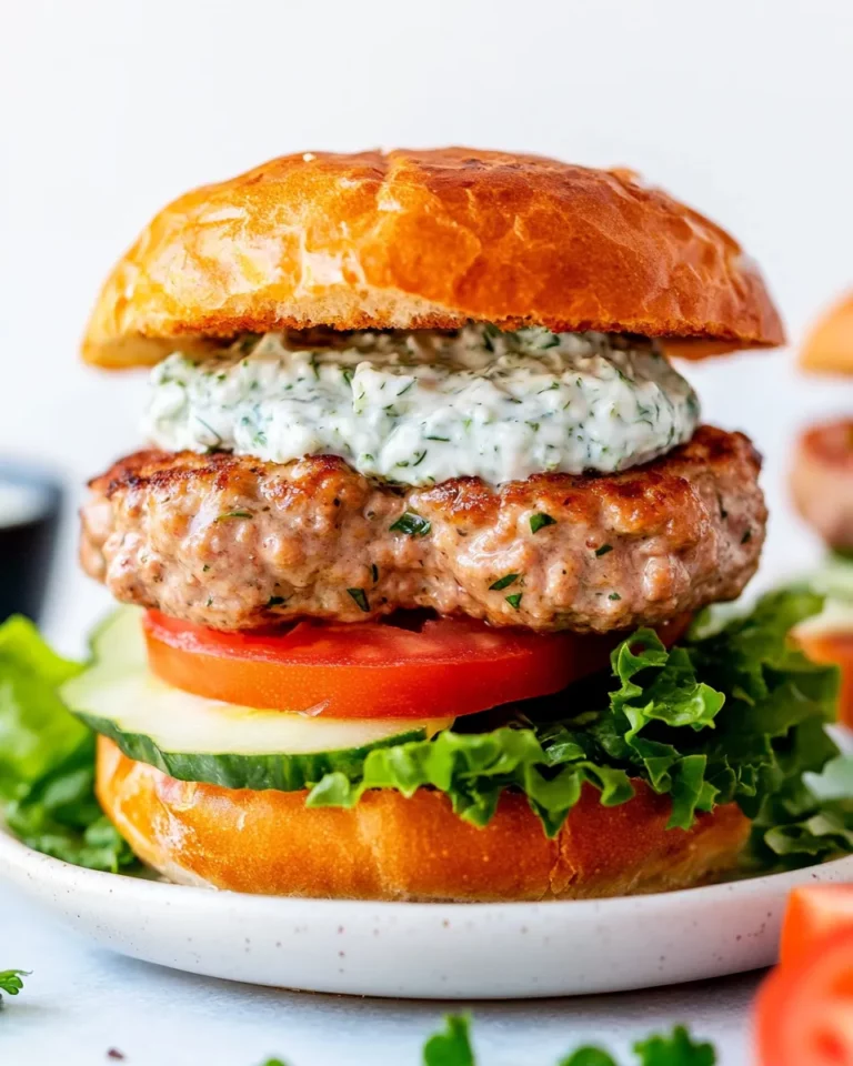 Homemade Turkey Burgers with Tzatziki recipe photo