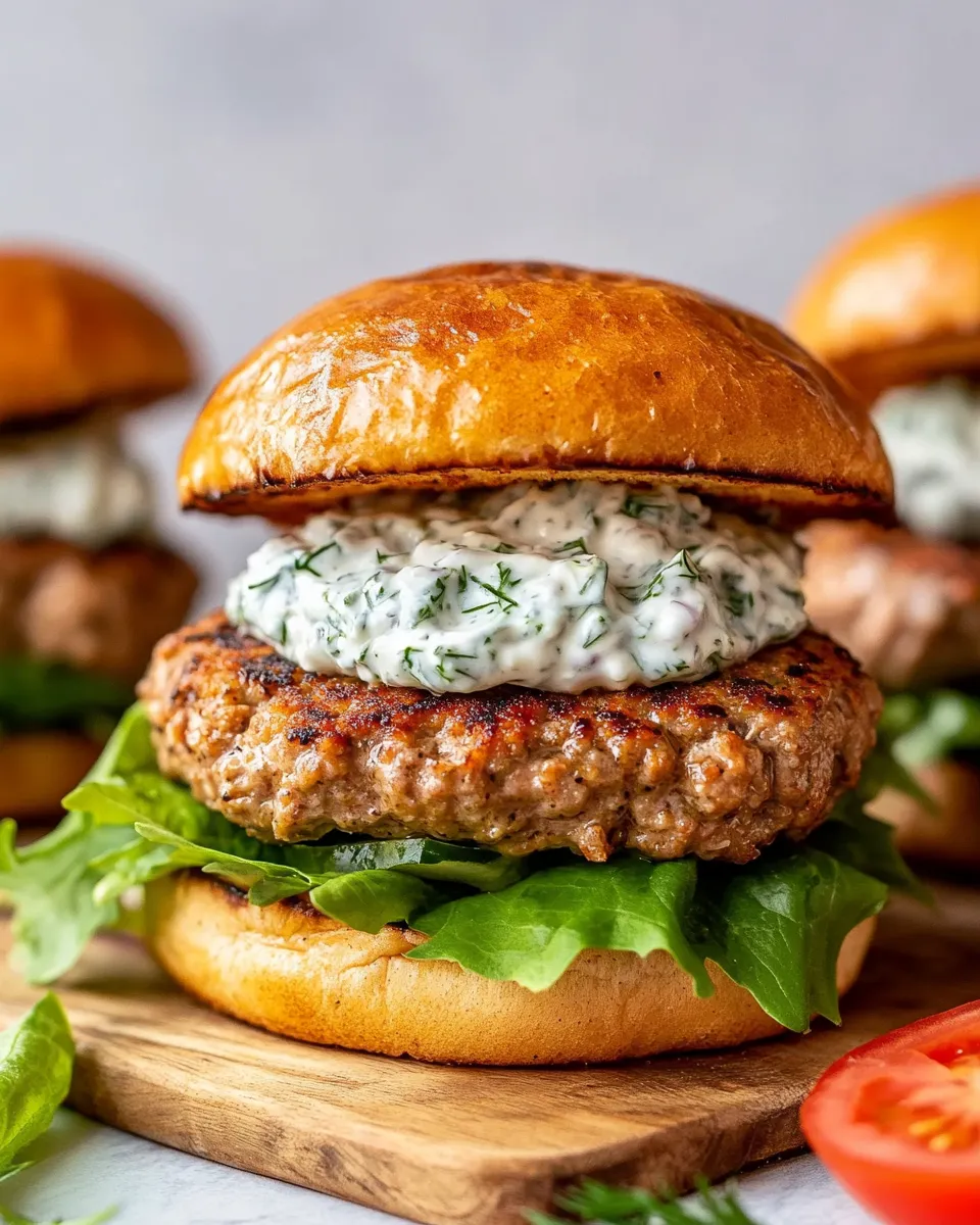 Classic Turkey Burgers with Tzatziki dish photo