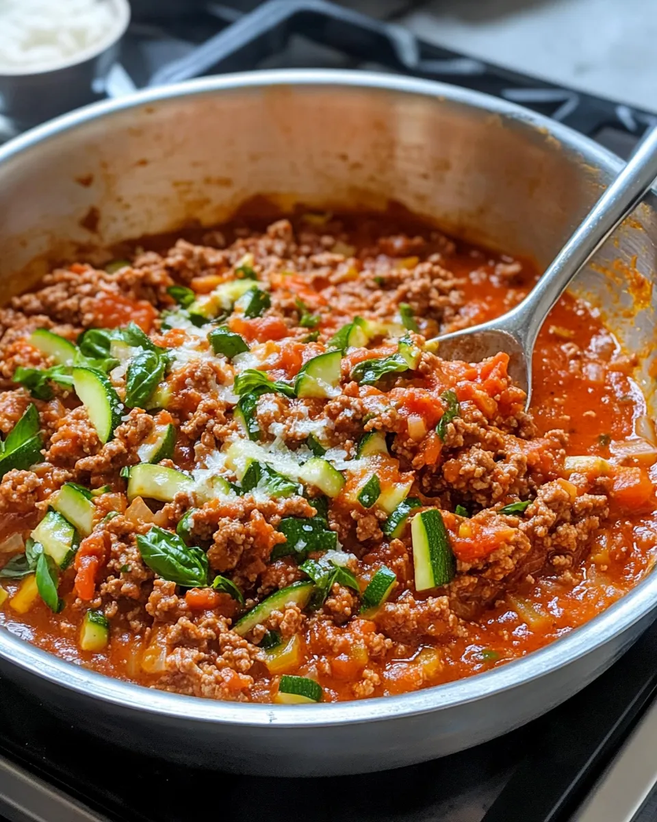 Classic Zucchini Bolognese dish photo