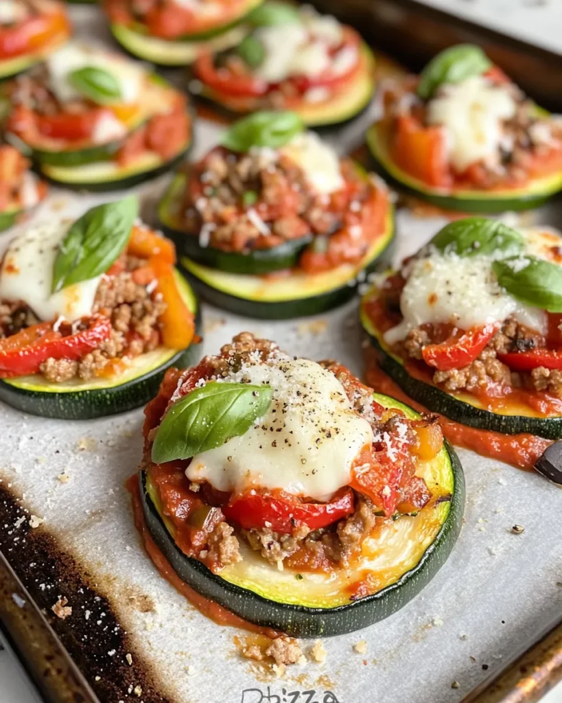 Easy Zucchini "Pizza" Bites food shot