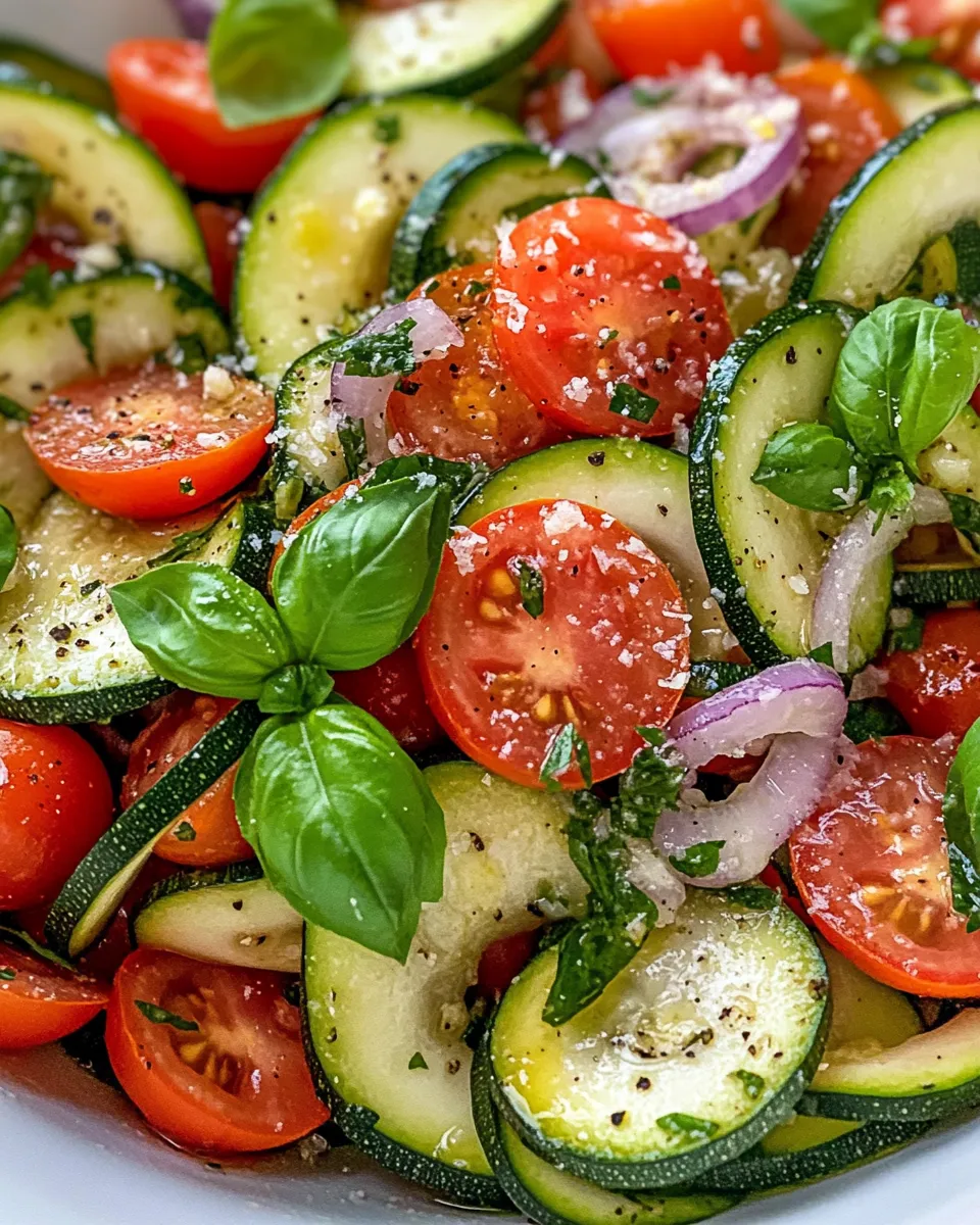 Easy Zucchini Ribbon Salad with Lemon-Parmesan food shot