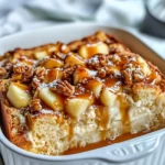 Homemade Apple Bread Pudding with Caramel Sauce recipe photo