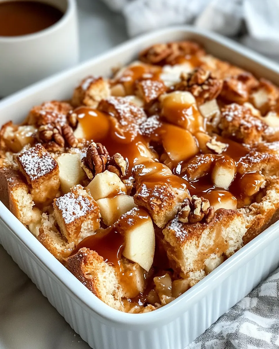 Classic Apple Bread Pudding with Caramel Sauce dish photo