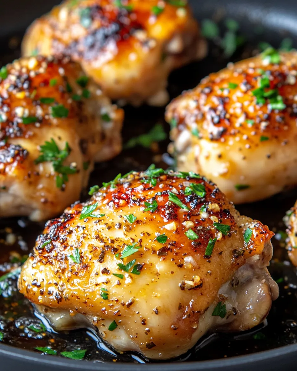 Easy Apple Cider Glazed Chicken Thighs food shot