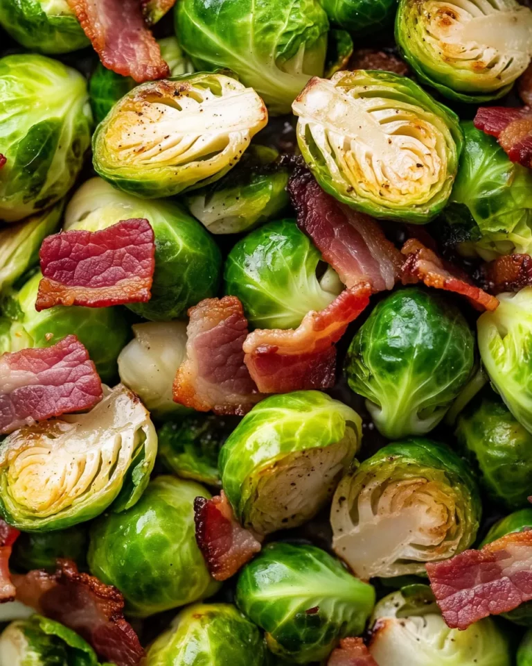 Homemade Balsamic Brussels Sprouts with Turkey Bacon recipe photo