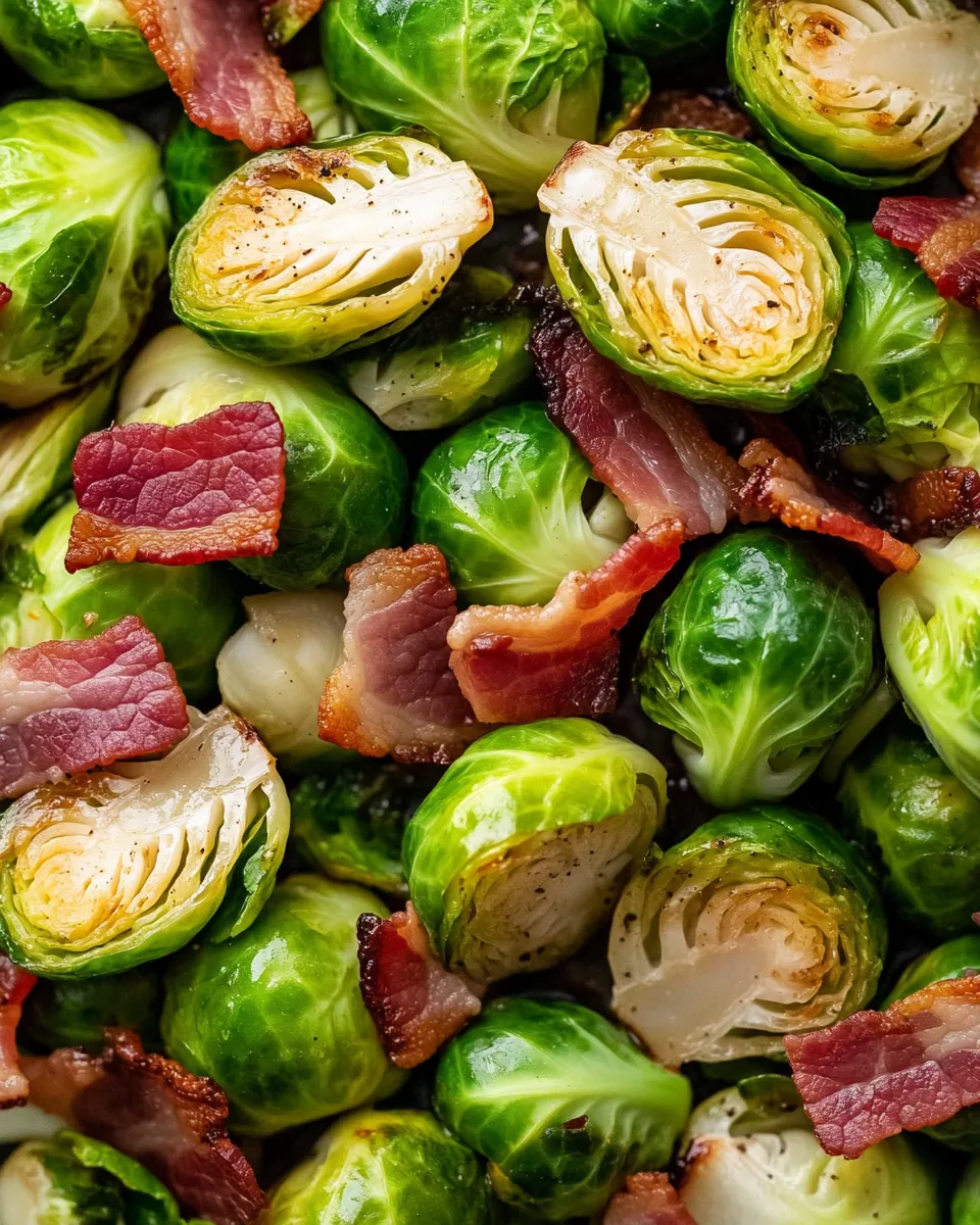 Homemade Balsamic Brussels Sprouts with Turkey Bacon recipe photo
