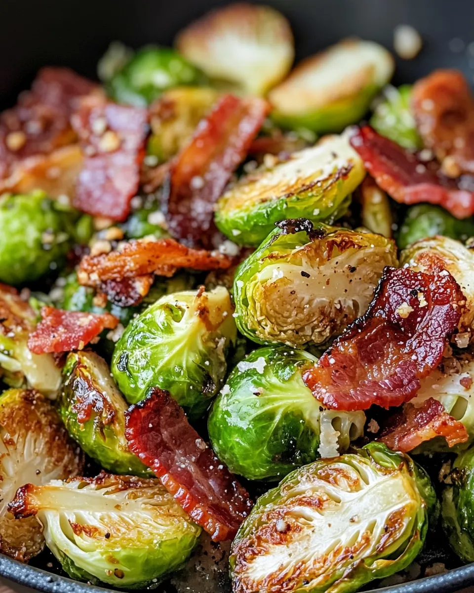 Delicious Balsamic Brussels Sprouts with Turkey Bacon image