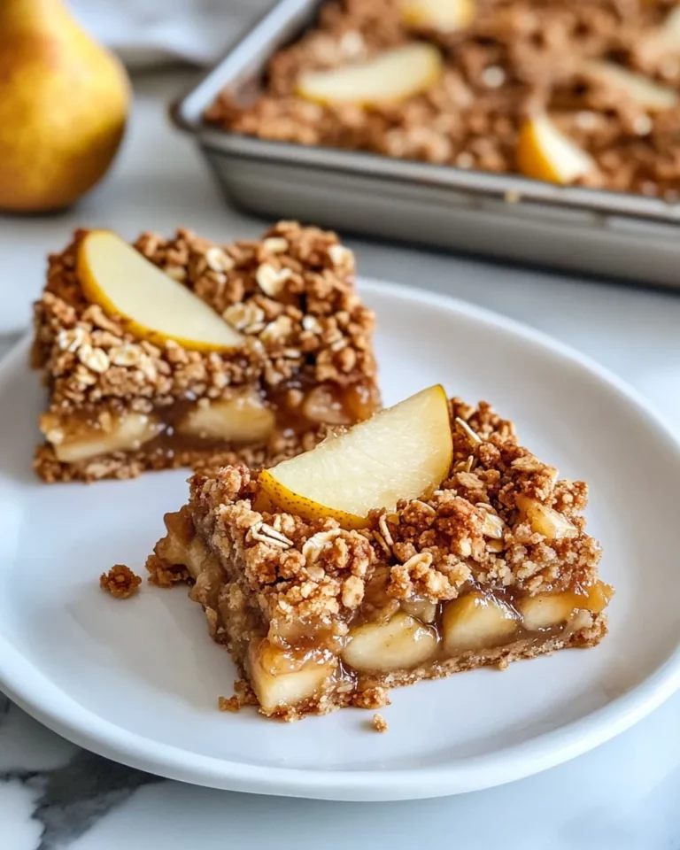 Homemade Brown Butter Pear Crumble Bars photo