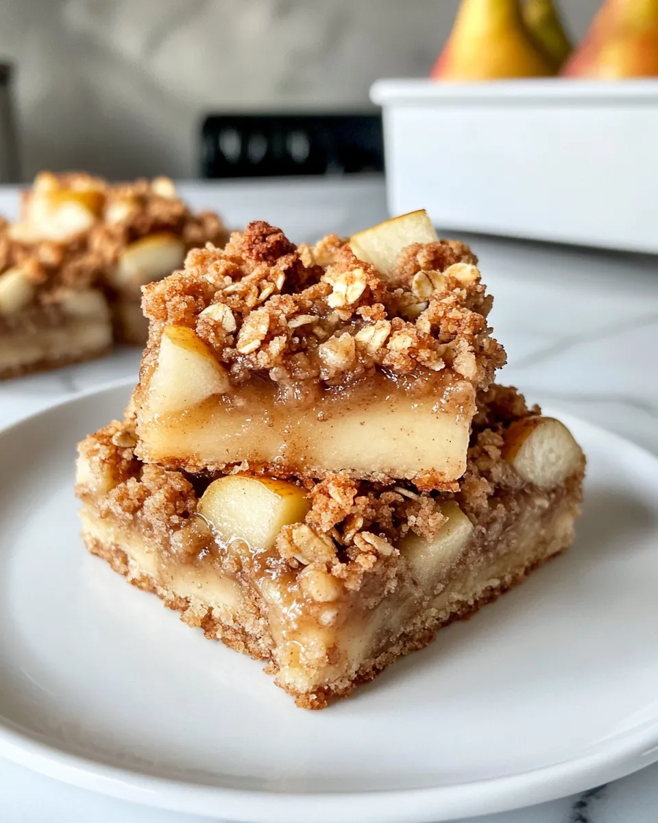 Delicious Brown Butter Pear Crumble Bars dish photo