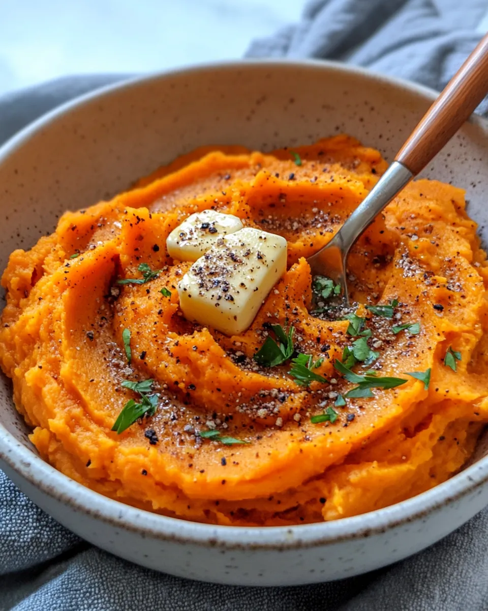 Delicious Browned Butter Mashed Sweet Potatoes plate image
