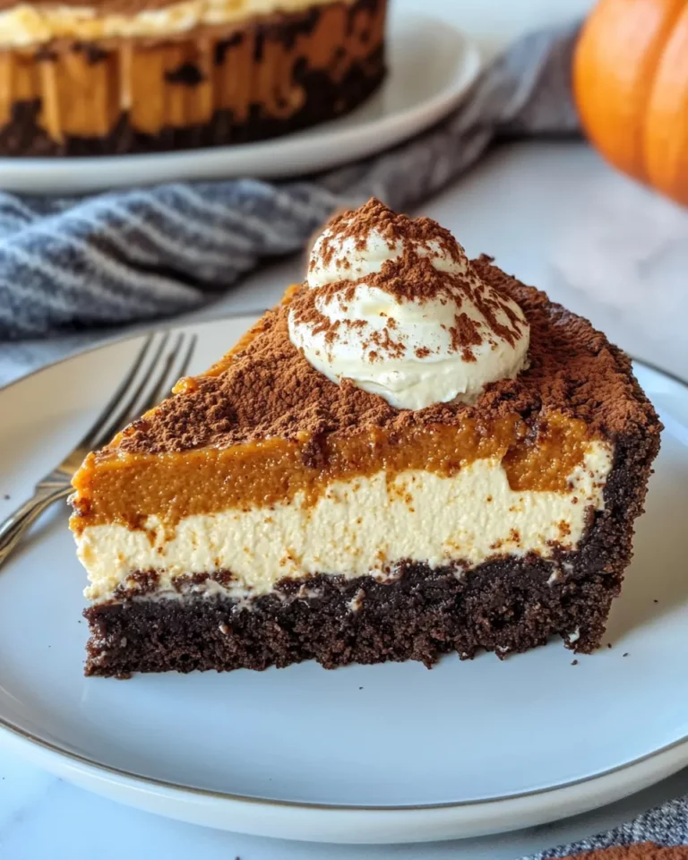 Homemade Brownie Bottom Pumpkin Cheesecake photo