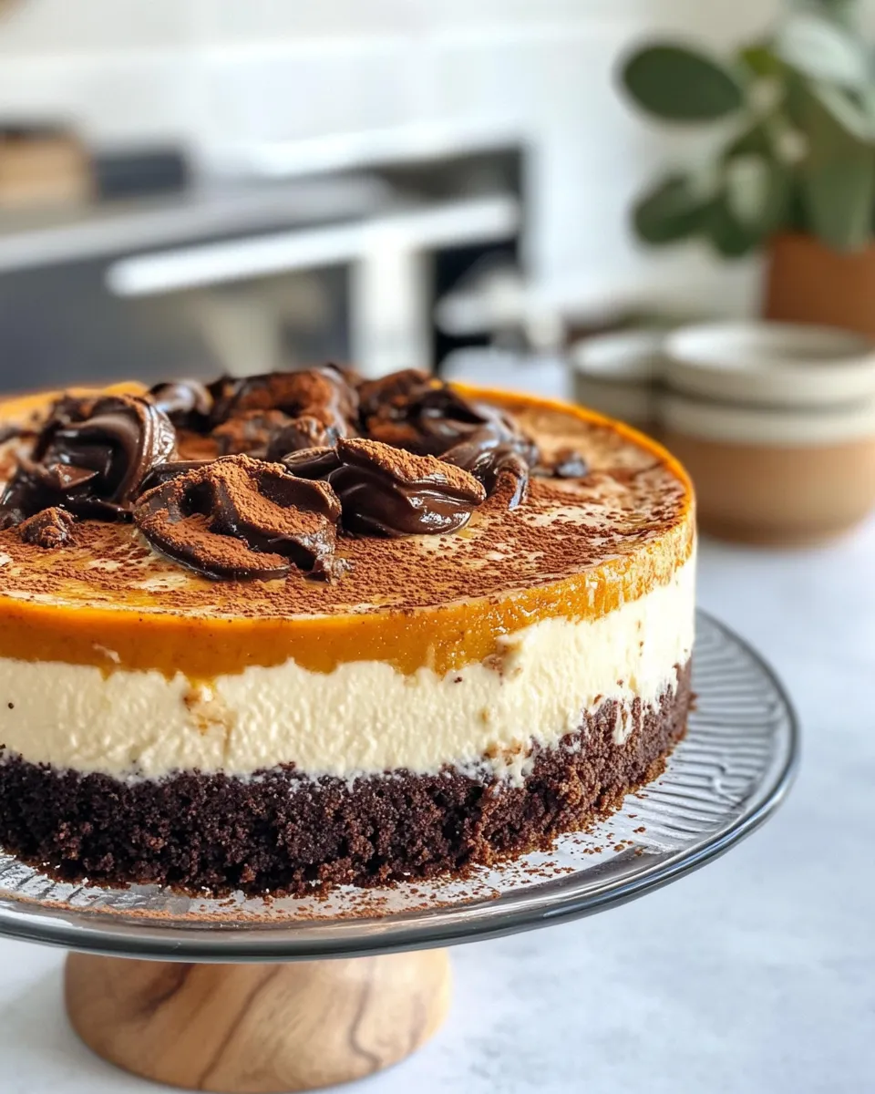 Classic Brownie Bottom Pumpkin Cheesecake image