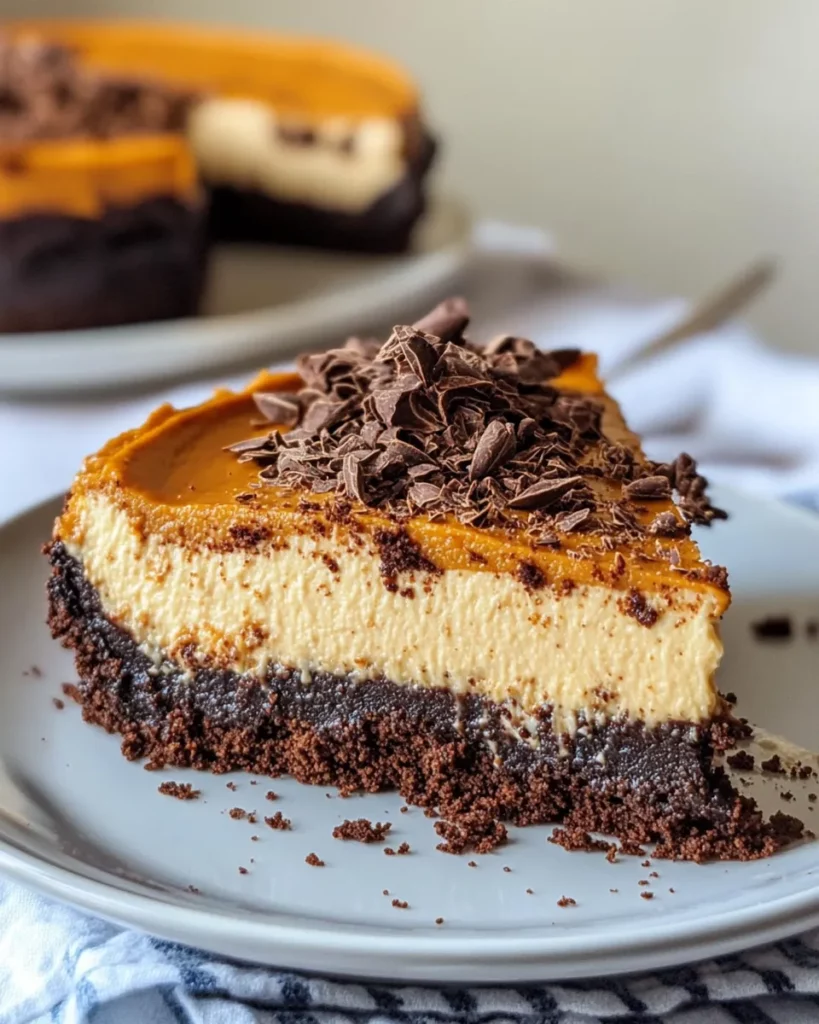 Easy Brownie Bottom Pumpkin Cheesecake recipe photo
