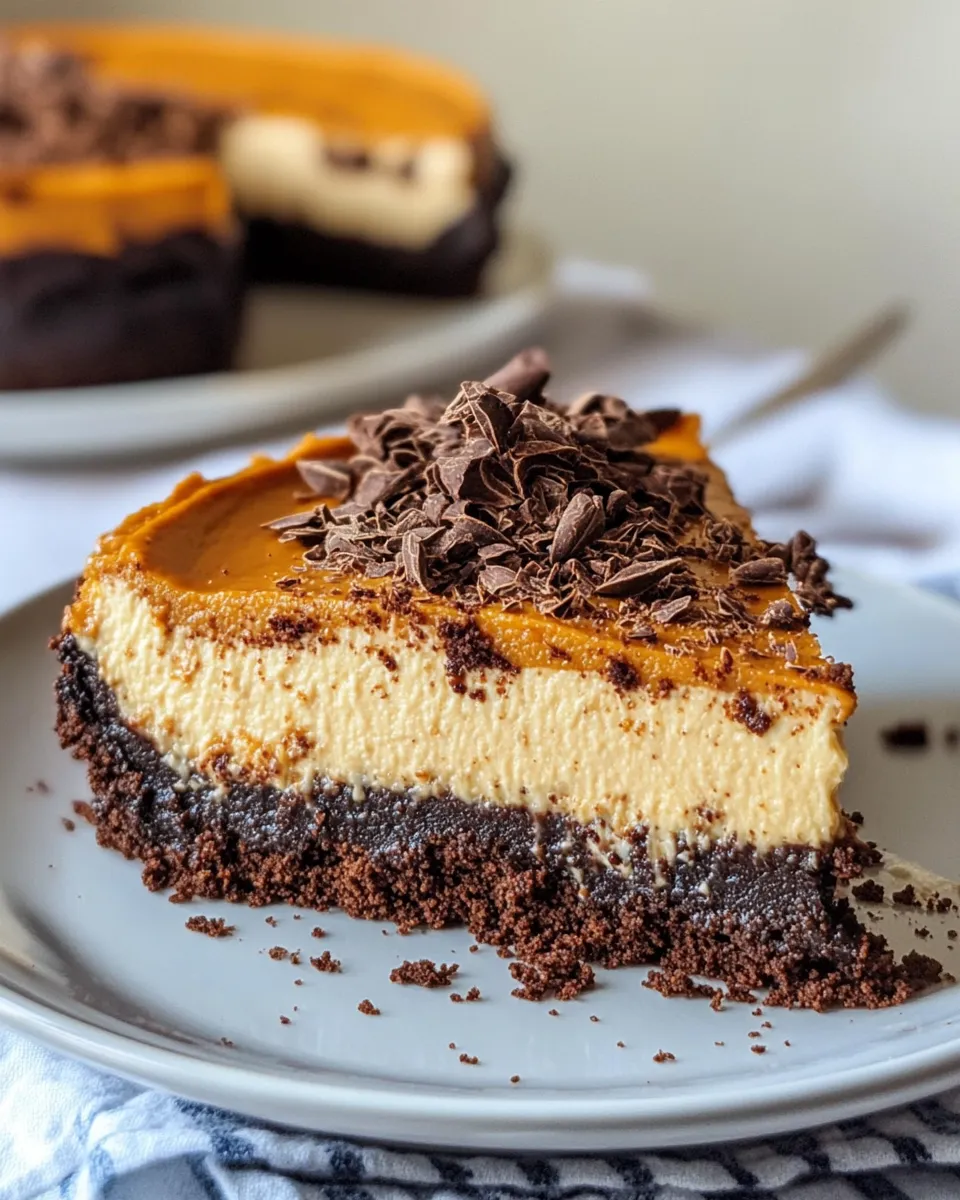 Easy Brownie Bottom Pumpkin Cheesecake recipe photo