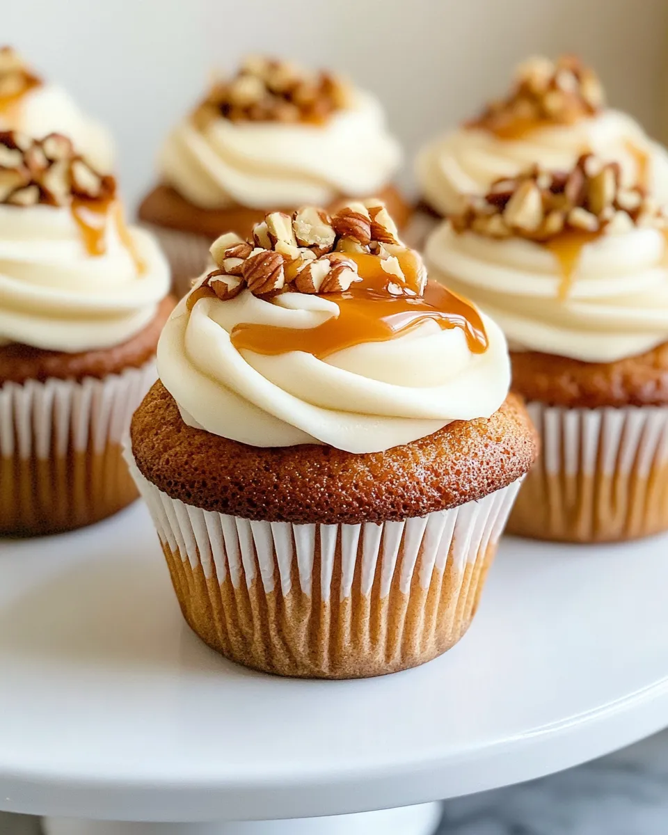 Easy Caramel Apple Stuffed Cupcakes food shot