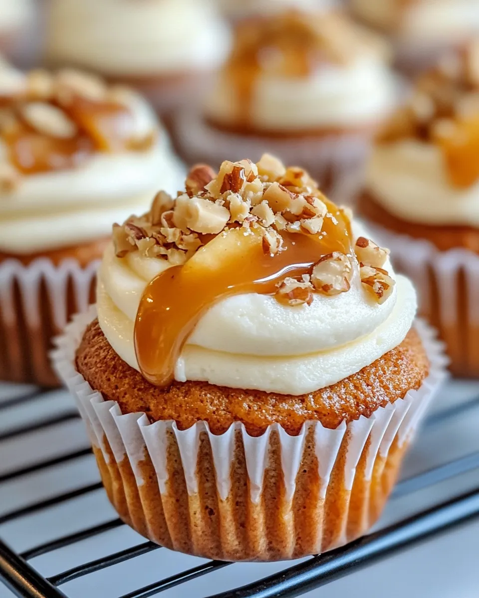 Delicious Caramel Apple Stuffed Cupcakes plate image