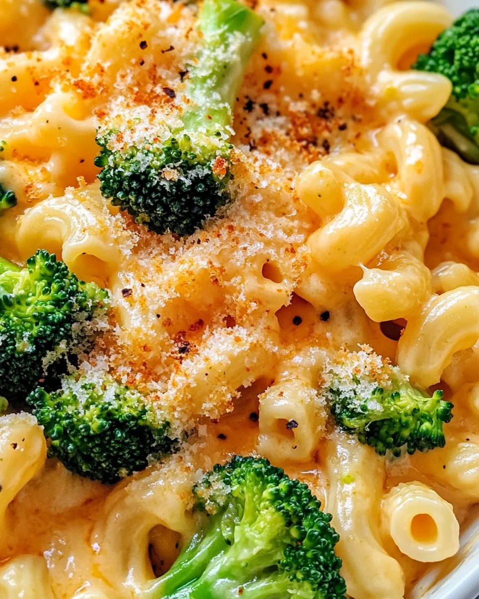 Delicious Cheesy Broccoli Cheddar Mac plate image