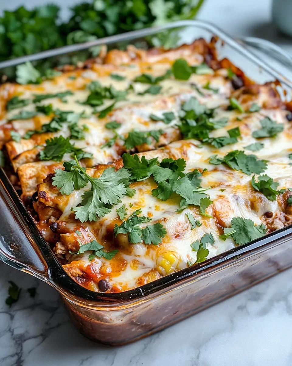 Classic Cheesy Chicken Enchilada Casserole dish photo