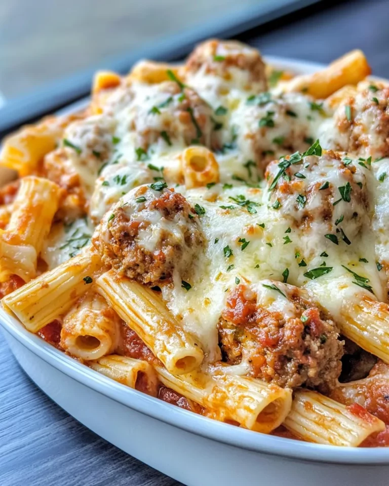 Homemade Cheesy Meatball Ziti recipe photo