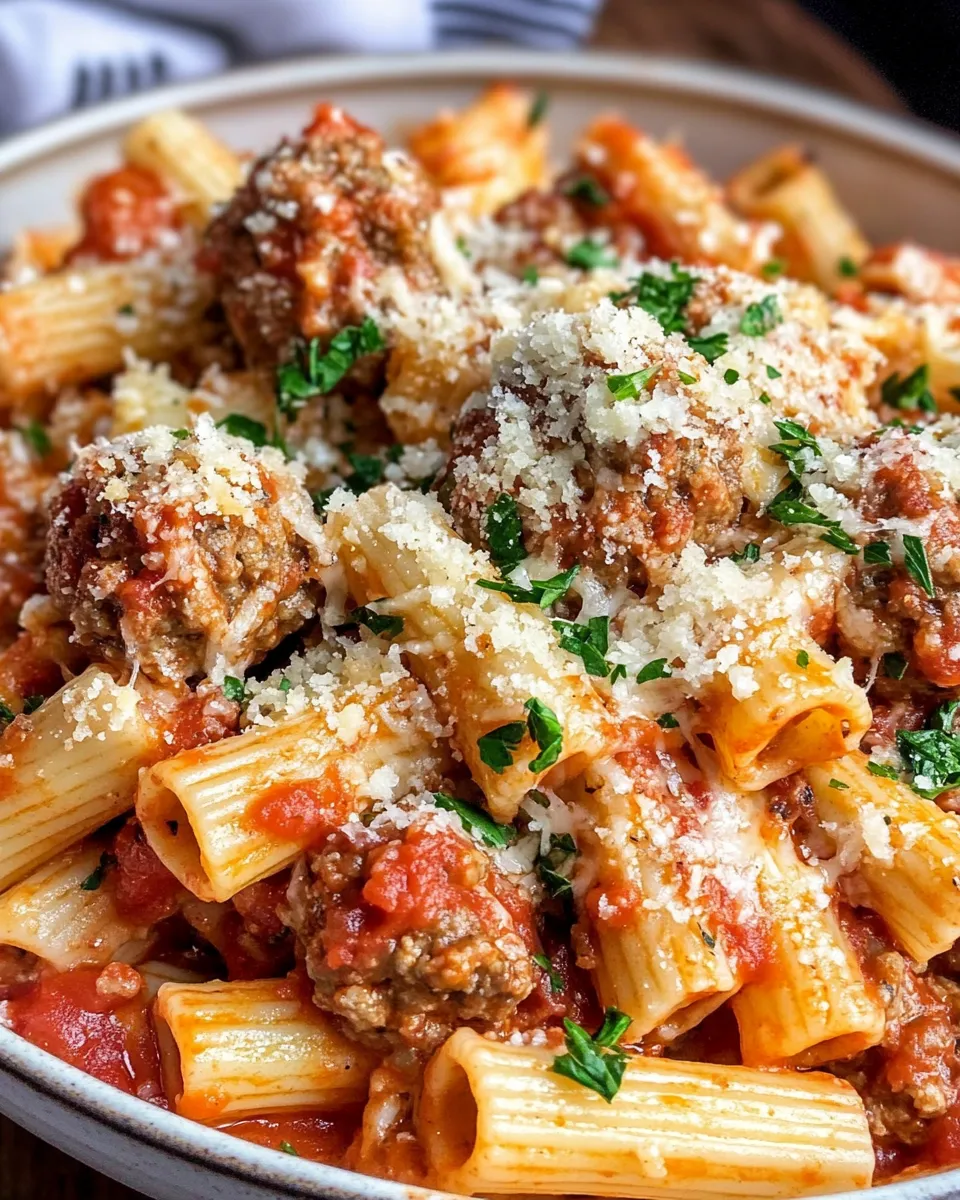 Classic Cheesy Meatball Ziti dish photo