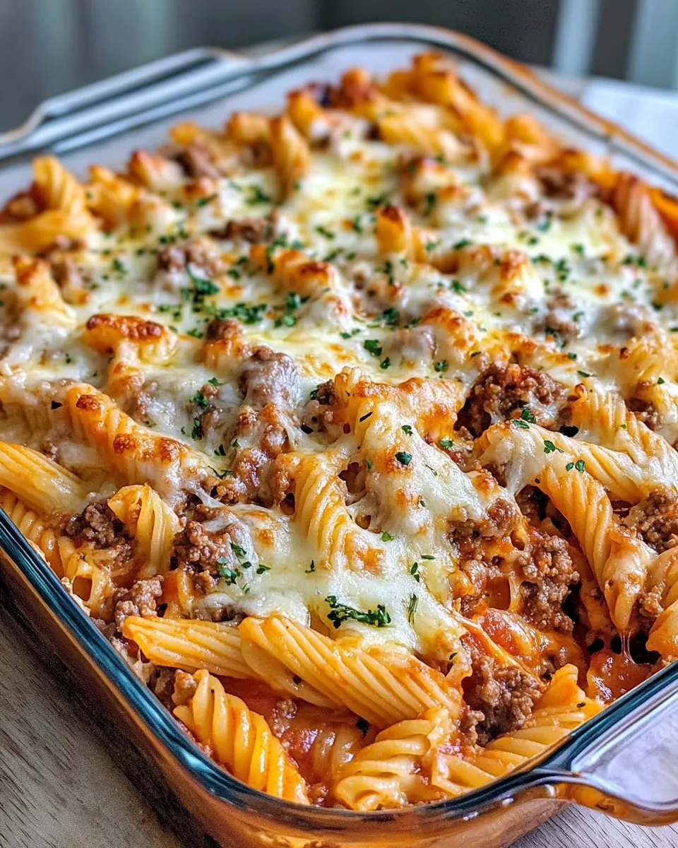 Classic Cheesy Pizza Pasta Casserole image