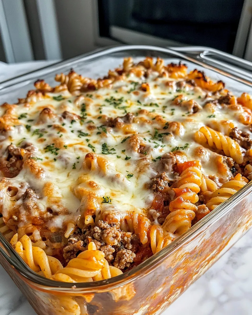 Easy Cheesy Pizza Pasta Casserole recipe photo