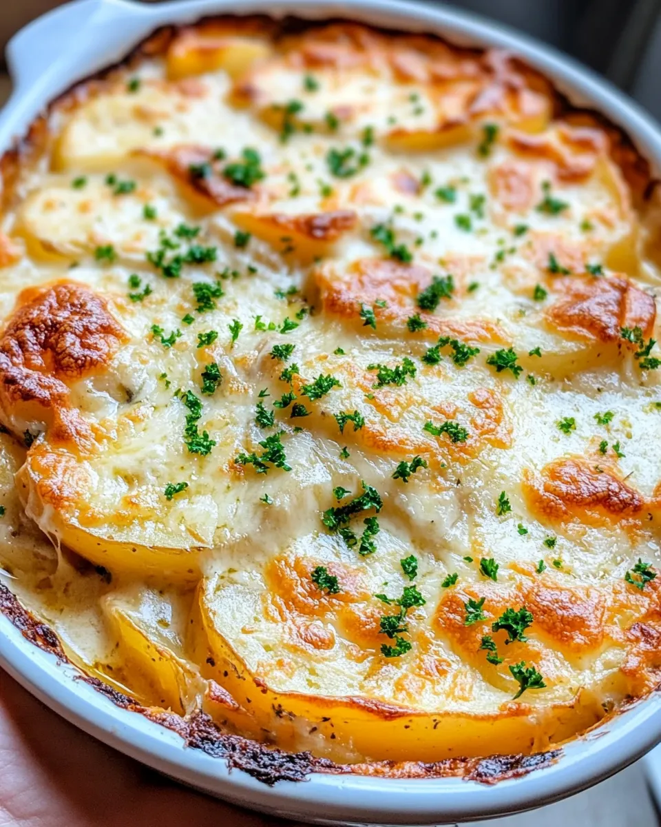 Classic Cheesy Scalloped Potato Casserole dish photo