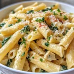 Homemade Cheesy Spinach Artichoke Pasta photo