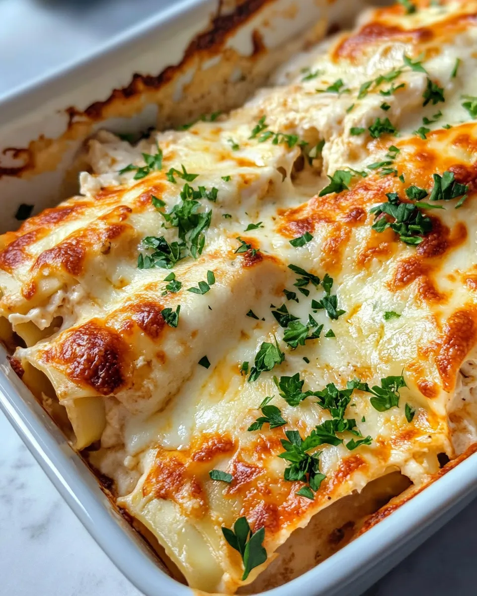 Classic Chicken Alfredo Lasagna Roll Ups dish photo
