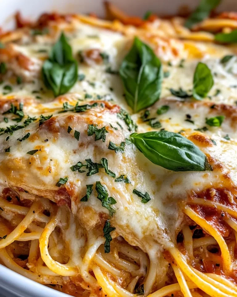 Classic Chicken Parmesan Spaghetti Bake photo