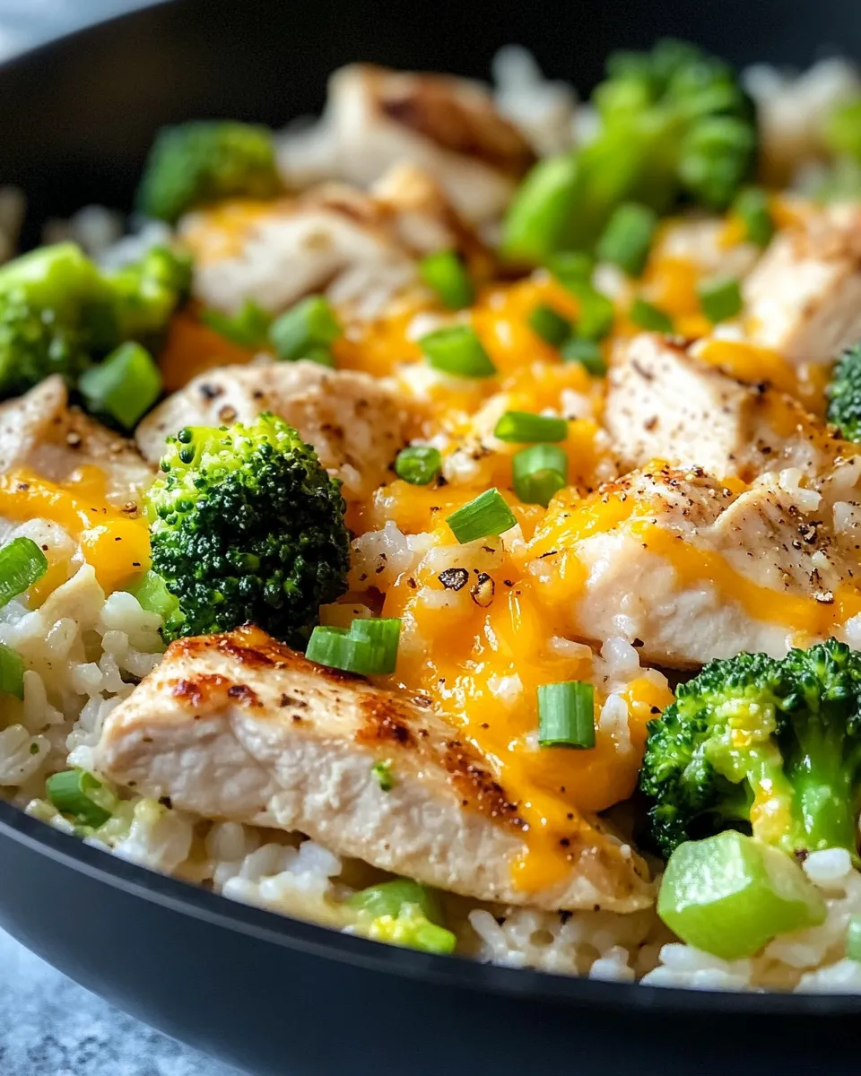 Easy Chicken and Broccoli Cheddar Rice food shot