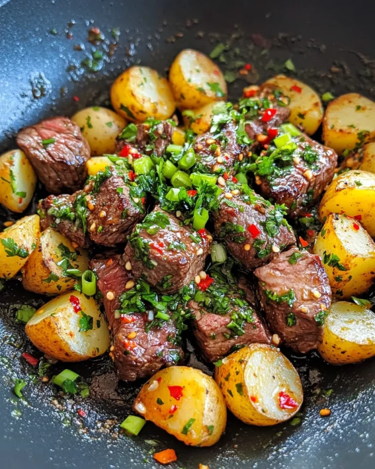 Homemade Chimichurri Steak and Potato Skillet dish photo
