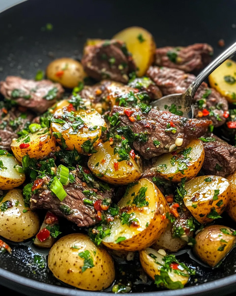 Classic Chimichurri Steak and Potato Skillet recipe image