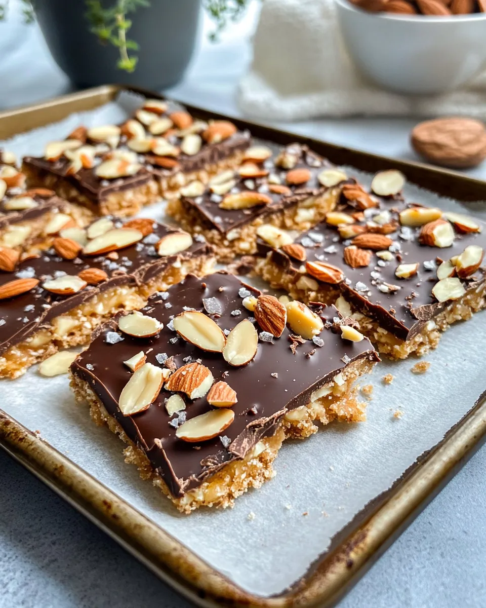 Homemade Chocolate Almond Toffee Bark recipe photo